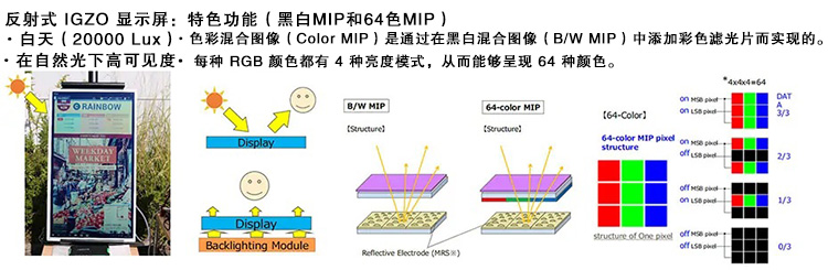 反射式 IGZO 显示屏