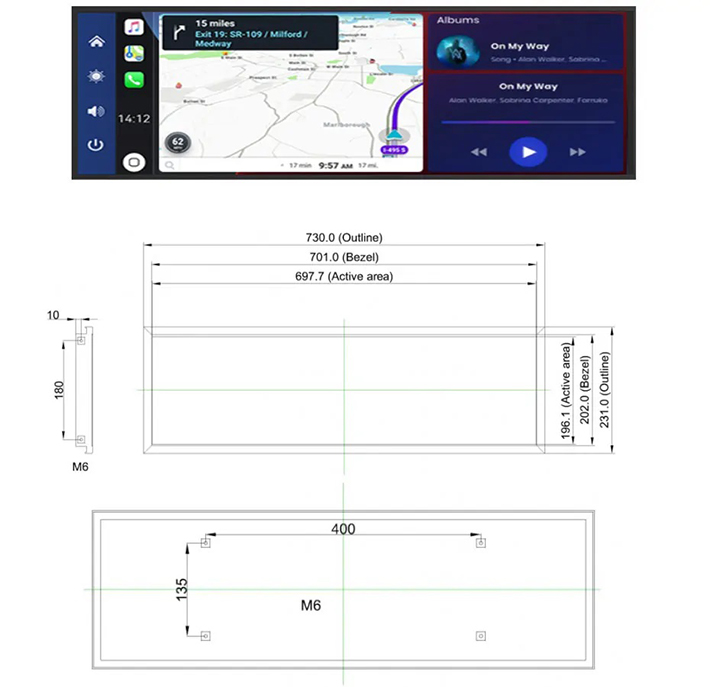 28.5英寸TFT-LCD超宽条形切割屏