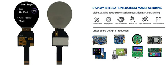 1.3英寸圆形TFT-LCD In-Cell内嵌式触摸屏