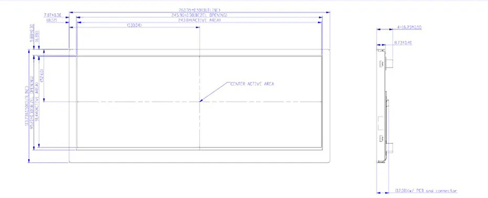 10.3寸LVDS条形屏模组图纸