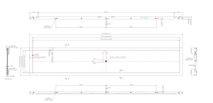 36.6寸长条形TFT高亮液晶屏规格书图纸